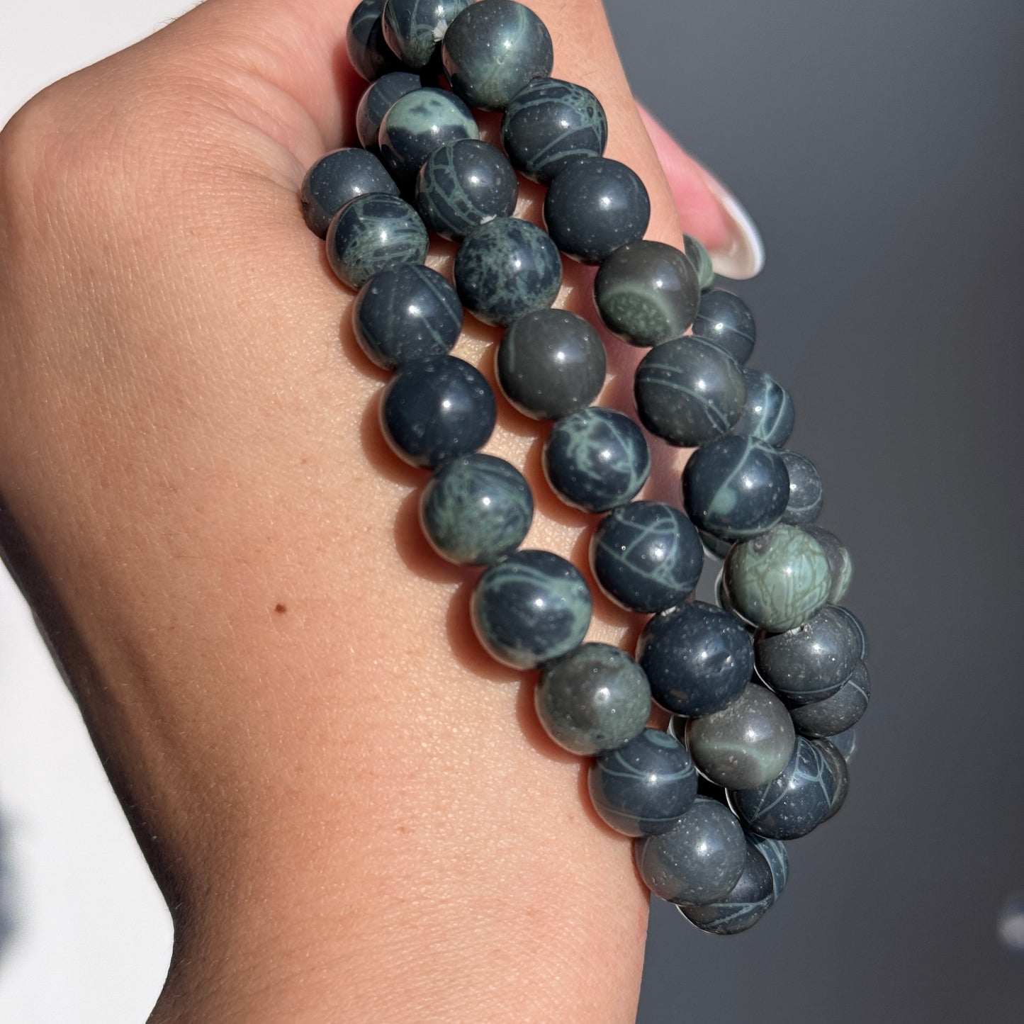 Spiderweb Obsidian Bracelets