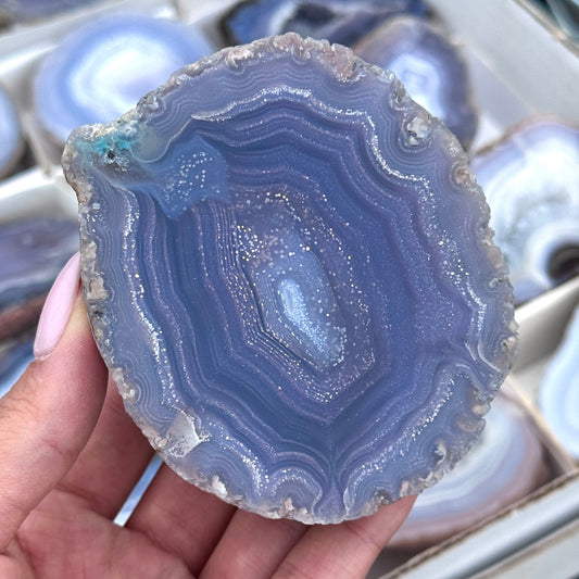 starry night agate geode polished