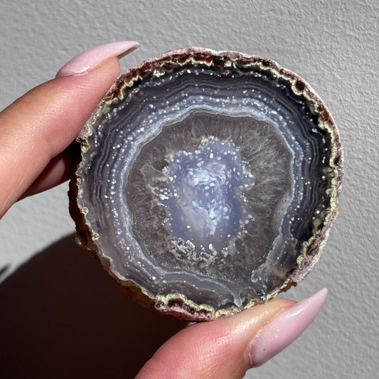 starry night agate geode polished