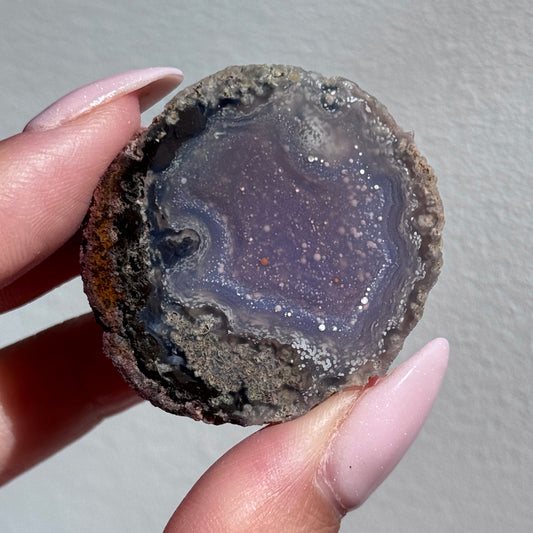 starry night agate geode polished