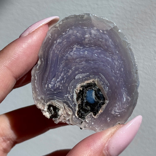 starry night agate geode polished