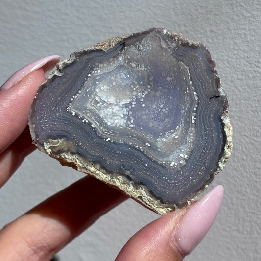starry night agate geode polished