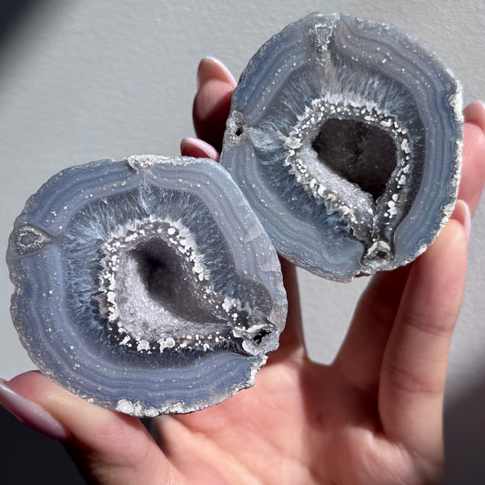 starry night agate geode polished