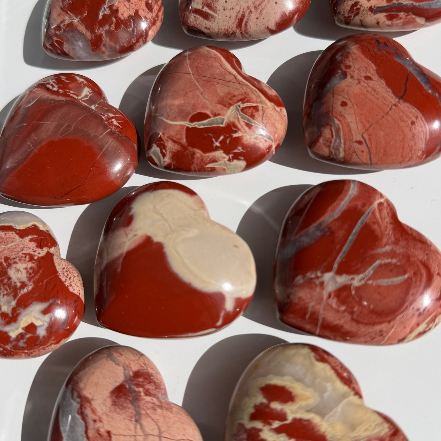 Red Jasper Hearts