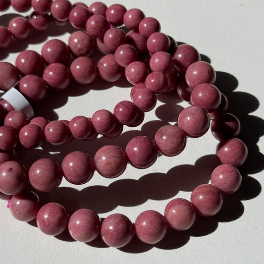 Pink Petrified Wood Bracelets (various bead sizes)