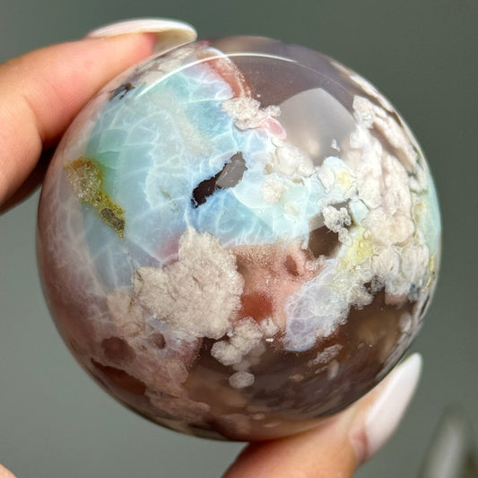 Rare Colorful Flower Agate Sphere #6