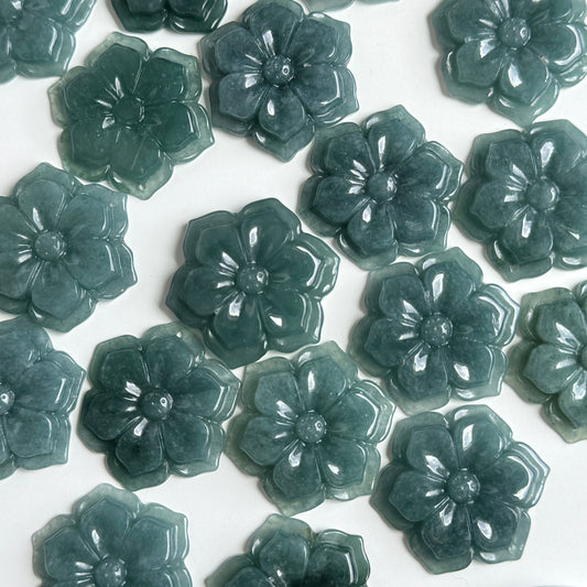 Jadeite Jade Flower Pendants