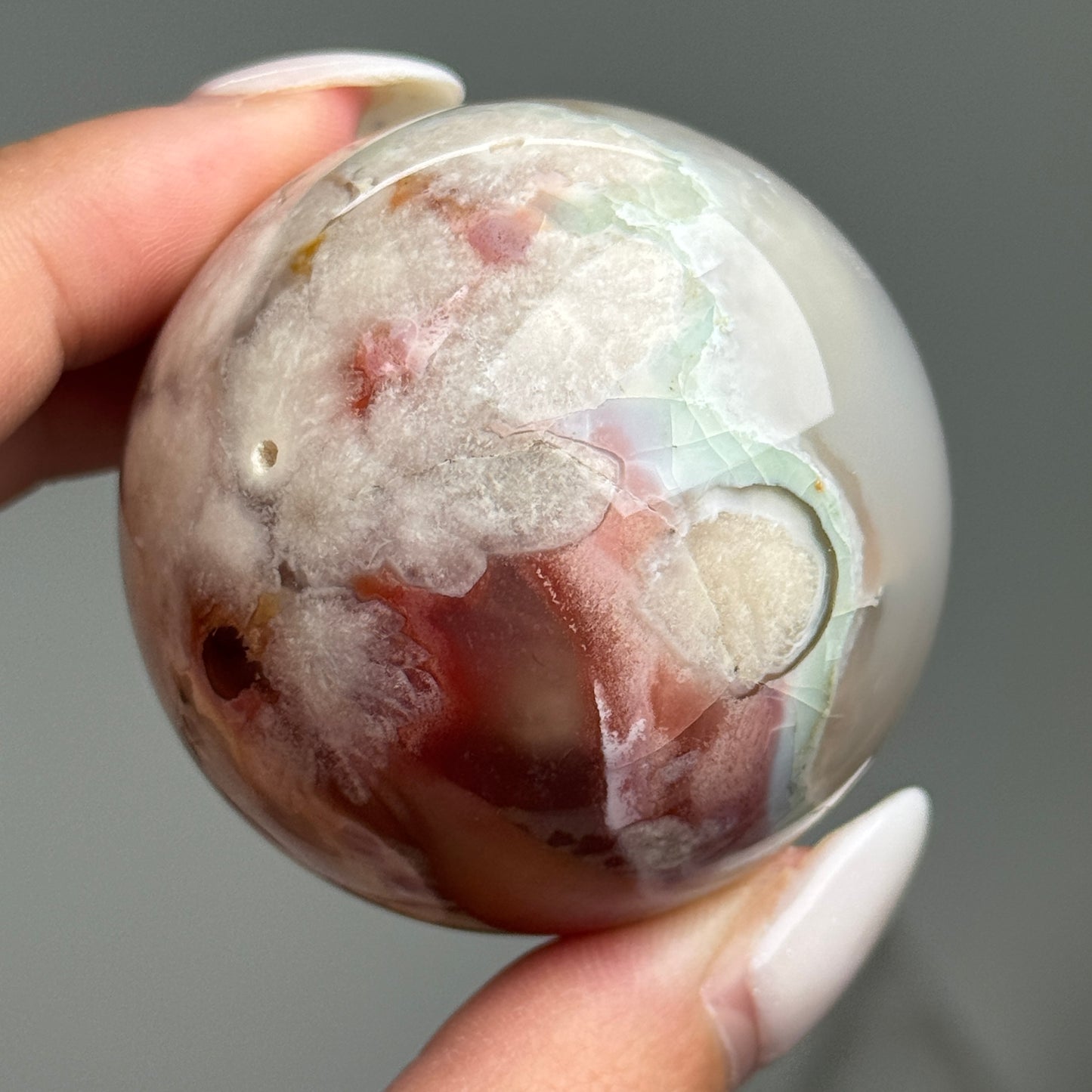 Rare Colorful Flower Agate Sphere #13