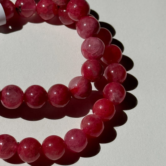 Gem Rhodonite with Quartz Bracelets