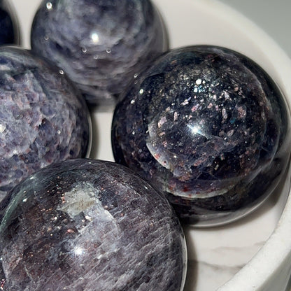 Bloodshot Iolite Spheres