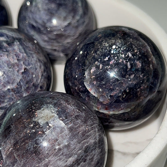 Bloodshot Iolite Spheres