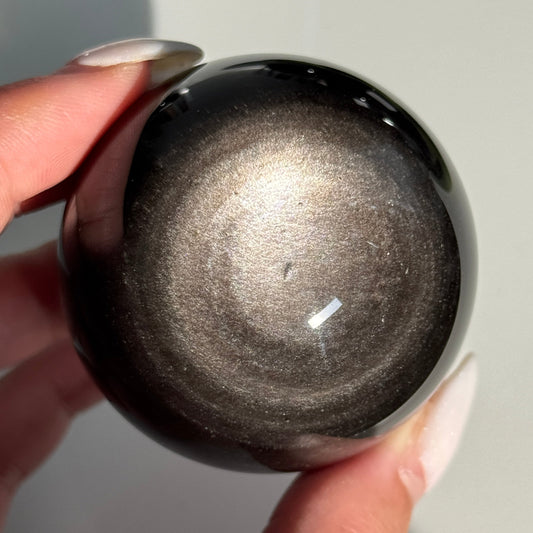 Silver Obsidian Sphere #07