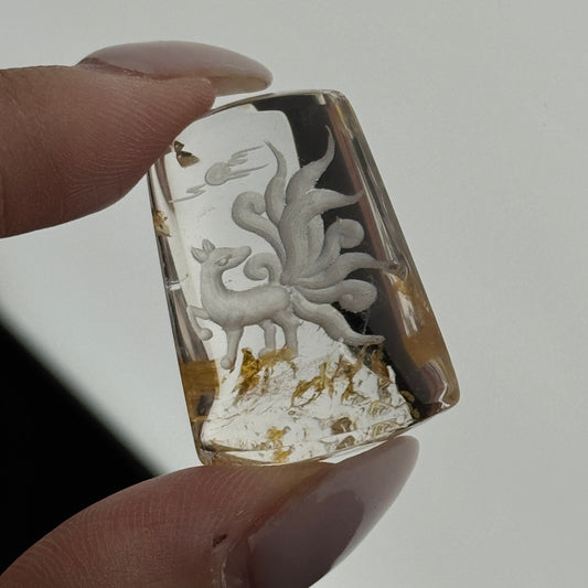 Hematite Quartz Carved Pendant #17