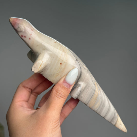 Polychrome Lizard Carving
