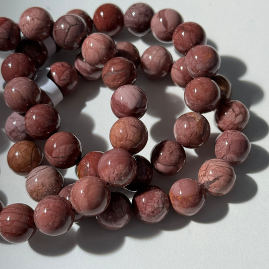 Pink Gobi Desert Agate Bracelets (various bead sizes)