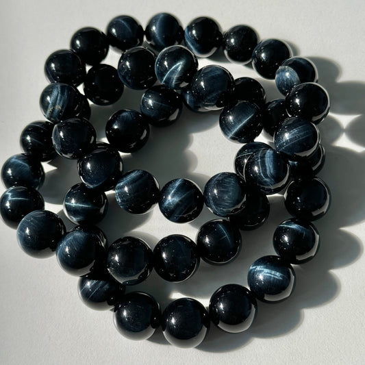 HQ Blue Tigers Eye Bracelets (various bead sizes)