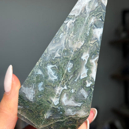Moss Agate Diamond Tower #5