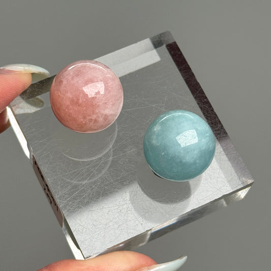 Aqua/Morganite Sphere Combo