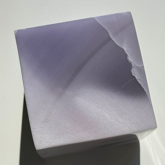 Lavender Ytrium Fluorite Cube L #11