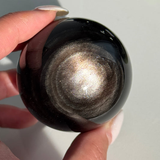 Silver Obsidian Sphere #11