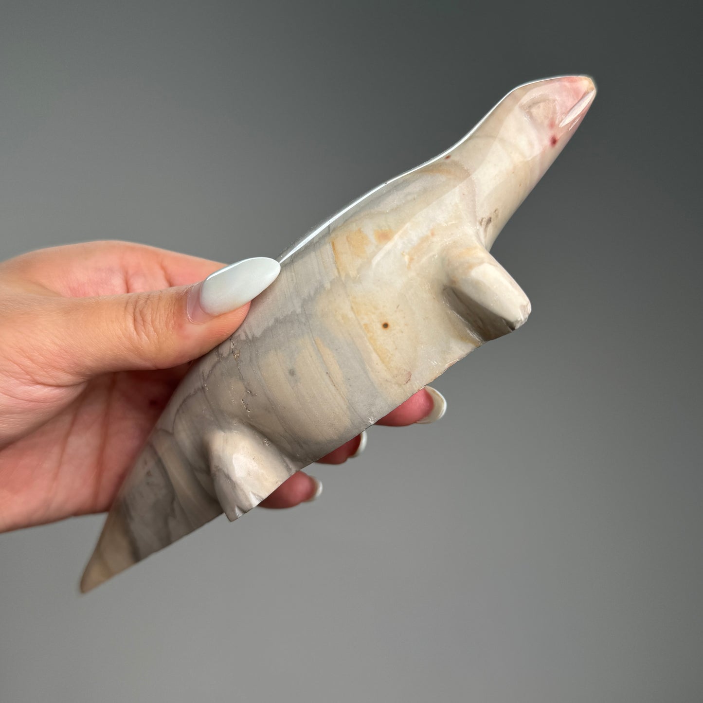 Polychrome Lizard Carving