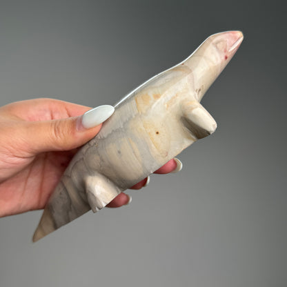 Polychrome Lizard Carving