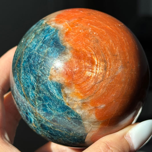 Old Stock Sunstone Blue Apatite Sphere #4