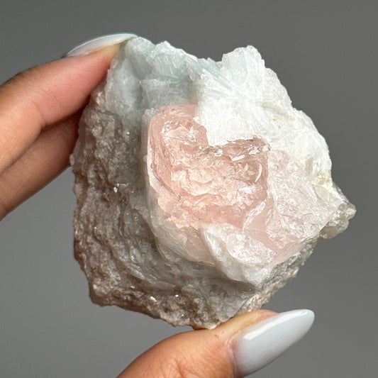 Morganite w/Cleavlandite & Mica Specimen