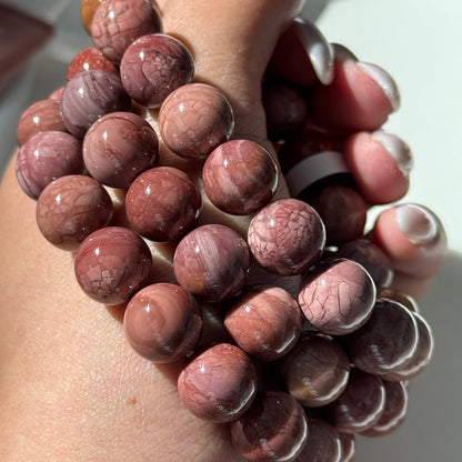 Pink Gobi Desert Agate Bracelets (various bead sizes)