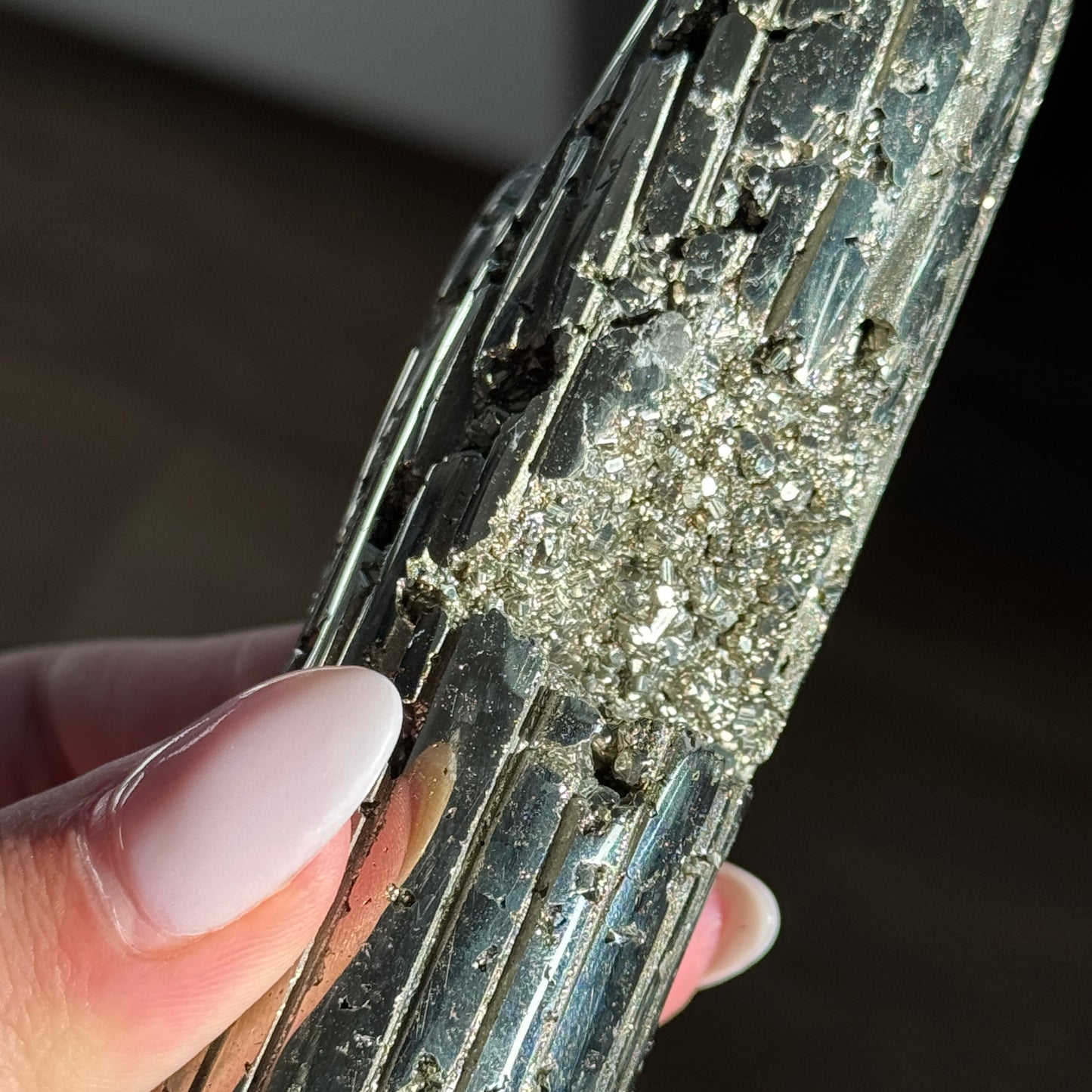Pyrite Cactus L Carving #2