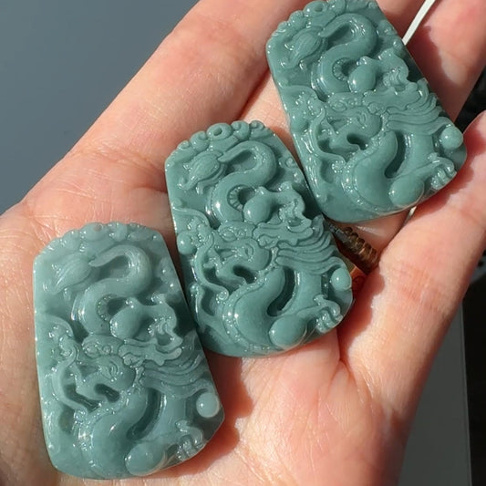 Jadeite Jade Dragon Pendants