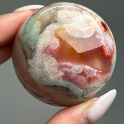 Rare Colorful Flower Agate Sphere #13