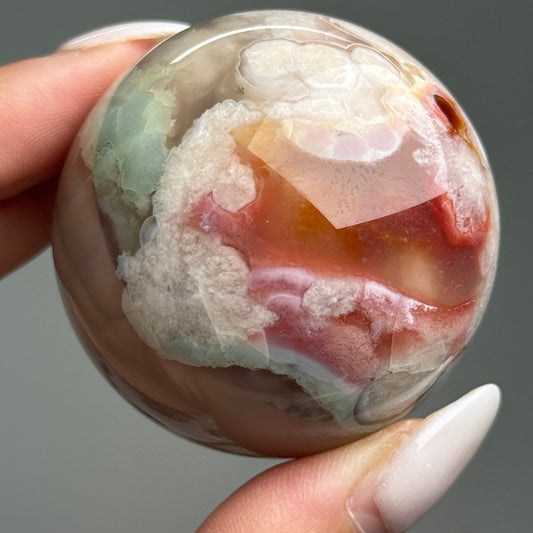 Rare Colorful Flower Agate Sphere #13