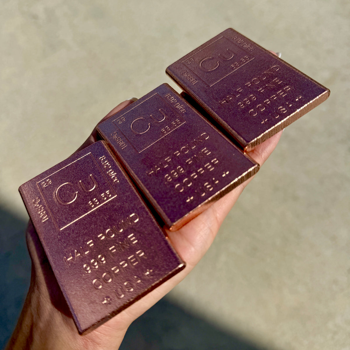 half pound copper bar 1/2lb