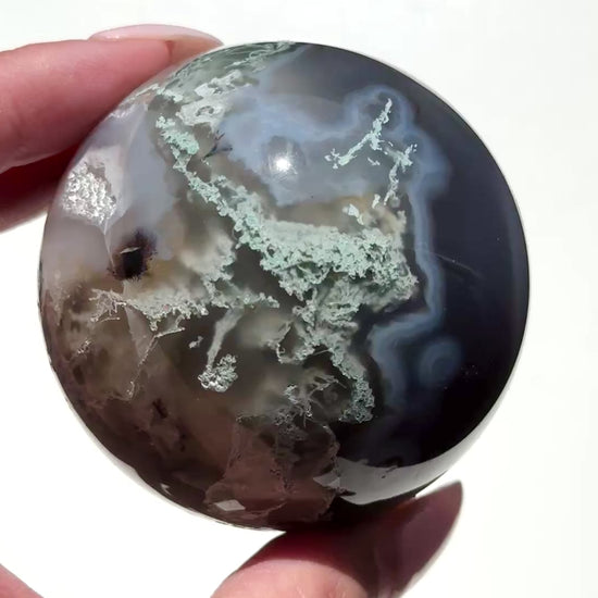 moss agate sphere green crystal sphere