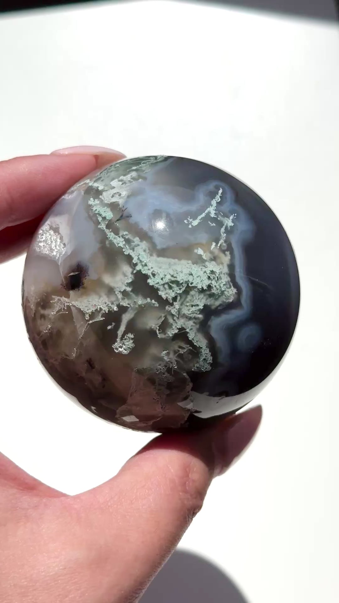 moss agate sphere green crystal sphere