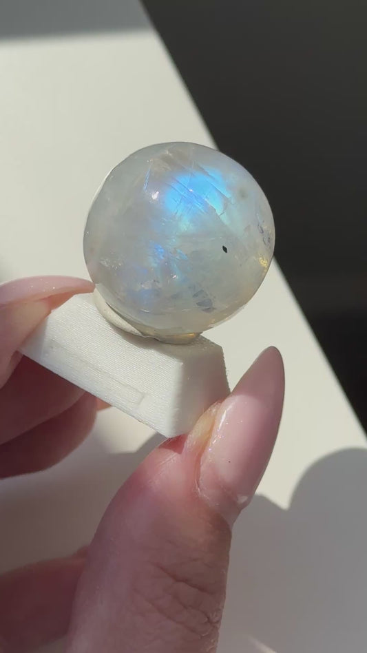 gem rainbow moonstone sphere