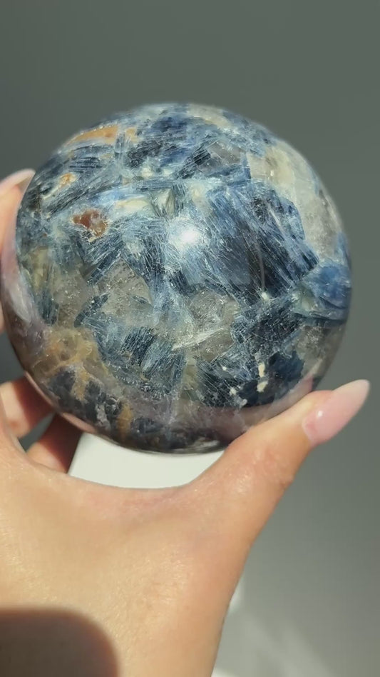 XL Blue Kyanite in Quartz Sphere #30