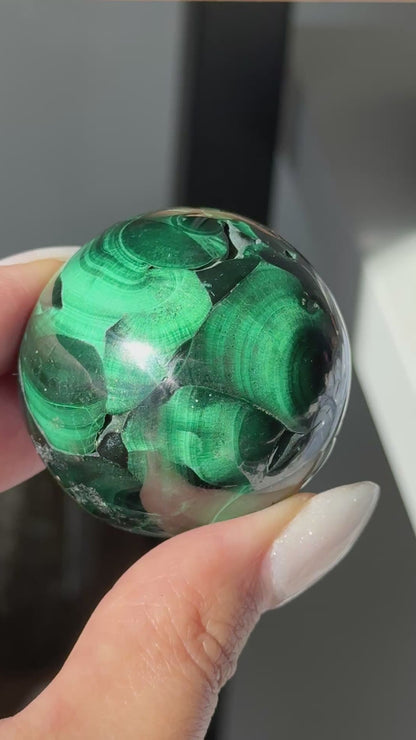 Chatoyant Malachite Sphere #1