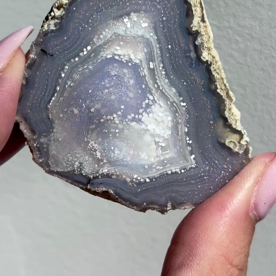 starry night agate geode polished