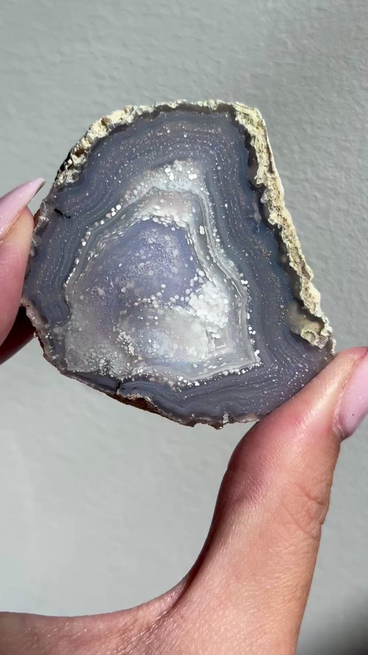 starry night agate geode polished