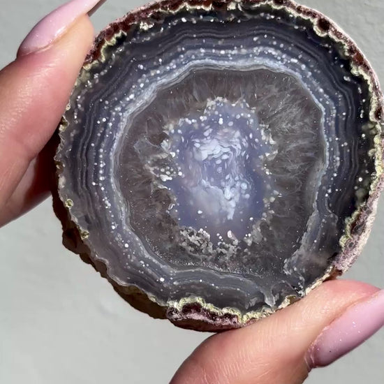 starry night agate geode polished