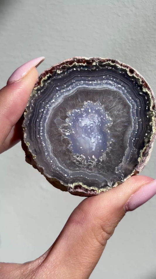 starry night agate geode polished