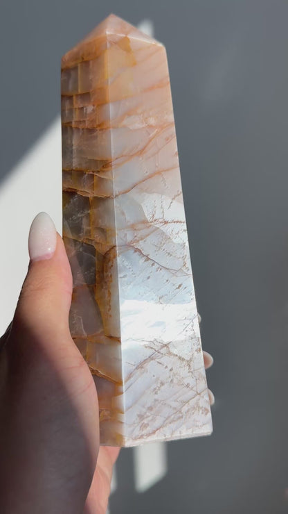 Peach Moonstone Tower (L) #3