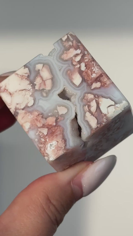 Cotton Candy Agate Cube (S) #12