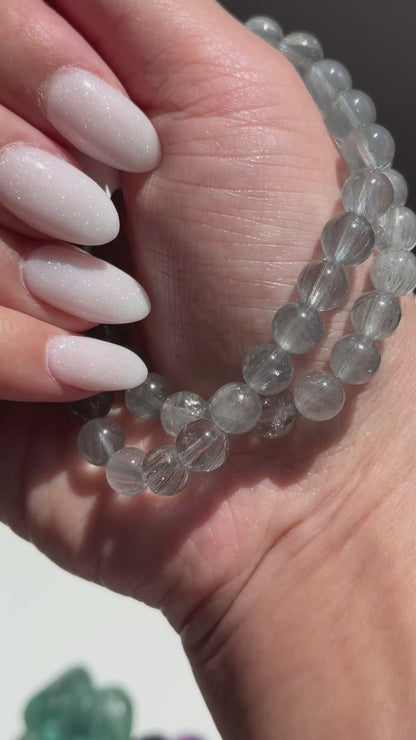 Blue Bunny Hair Rutile Bracelets
