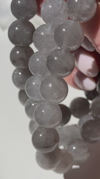 Stardust Silver Rutile Bracelets (various bead sizes)