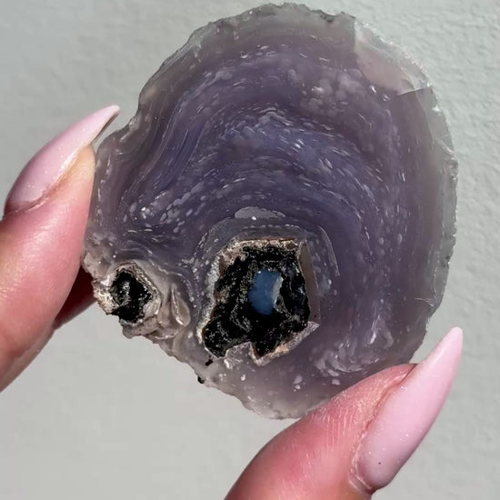 starry night agate geode polished