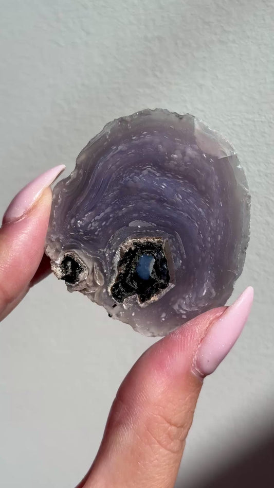 starry night agate geode polished