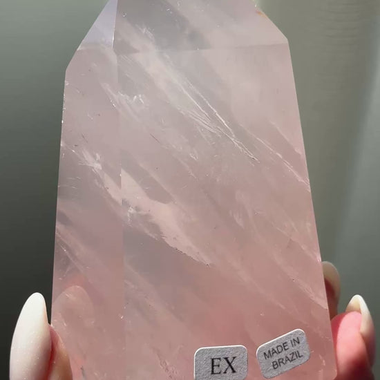 gem rose quartz tower extra grade rose quartz tower girasol quartz